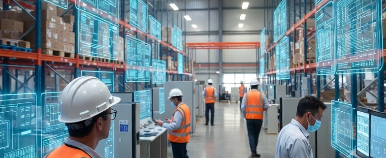 Polnische Arbeitskräfte im Logistikzentrum in Deutschland